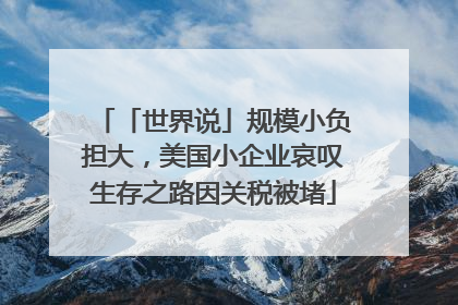 「世界说」规模小负担大，美国小企业哀叹生存之路因关税被堵