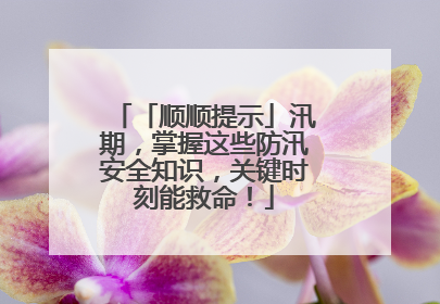 「顺顺提示」汛期，掌握这些防汛安全知识，关键时刻能救命！