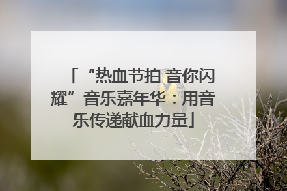 “热血节拍 音你闪耀”音乐嘉年华：用音乐传递献血力量