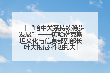 “哈中关系持续稳步发展”——访哈萨克斯坦文化与信息部副部长叶夫根尼·科切托夫