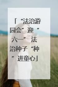 “法治游园会”迎“六一” 法治种子“种”进童心