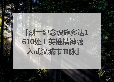 烈士纪念设施多达1610处！英雄精神融入武汉城市血脉