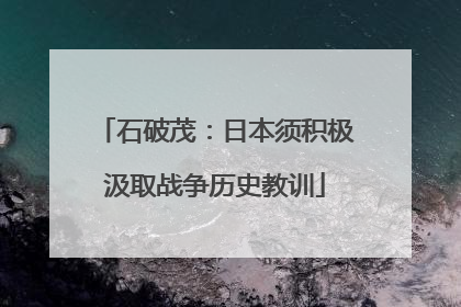 石破茂：日本须积极汲取战争历史教训