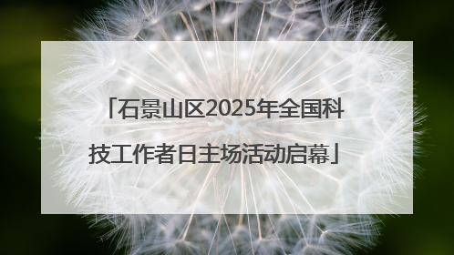 石景山区2025年全国科技工作者日主场活动启幕