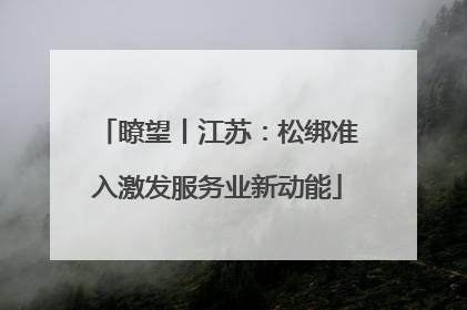 瞭望丨江苏：松绑准入激发服务业新动能