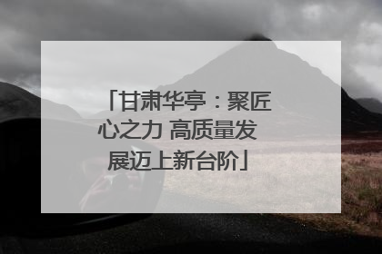 甘肃华亭：聚匠心之力 高质量发展迈上新台阶