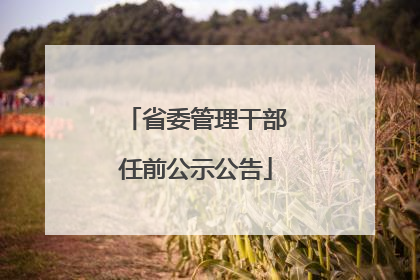 省委管理干部任前公示公告