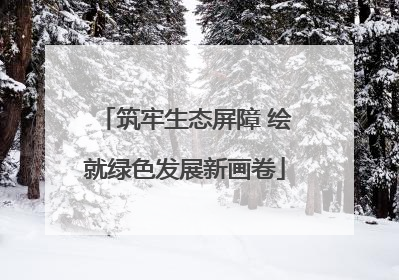 筑牢生态屏障 绘就绿色发展新画卷