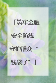 筑牢金融安全防线 守护群众“钱袋子”