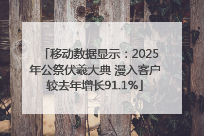 移动数据显示：2025年公祭伏羲大典 漫入客户较去年增长91.1%