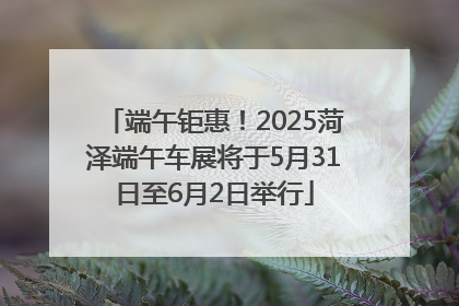 端午钜惠！2025菏泽端午车展将于5月31日至6月2日举行