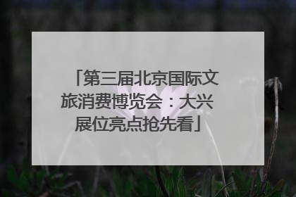 第三届北京国际文旅消费博览会：大兴展位亮点抢先看