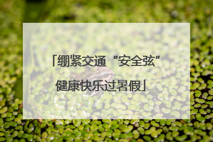 绷紧交通“安全弦” 健康快乐过暑假