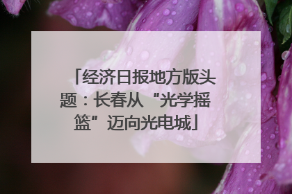 经济日报地方版头题：长春从“光学摇篮”迈向光电城