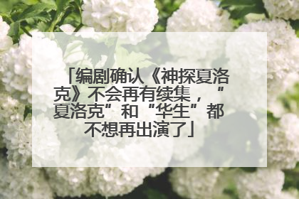 编剧确认《神探夏洛克》不会再有续集，“夏洛克”和“华生”都不想再出演了