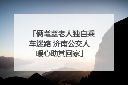 俩耄耋老人独自乘车迷路 济南公交人暖心助其回家