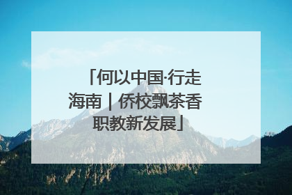 何以中国·行走海南｜侨校飘茶香 职教新发展
