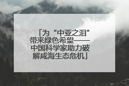 为“中亚之泪”带来绿色希望——中国科学家助力破解咸海生态危机