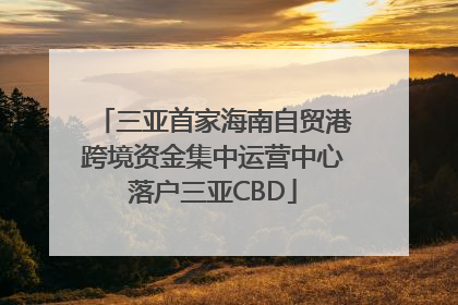 三亚首家海南自贸港跨境资金集中运营中心落户三亚CBD
