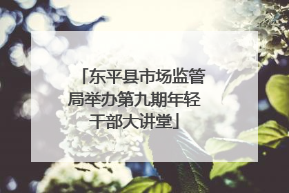 东平县市场监管局举办第九期年轻干部大讲堂