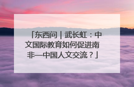东西问｜武长虹：中文国际教育如何促进南非—中国人文交流？