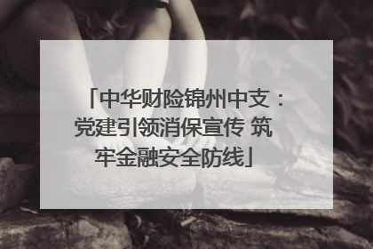 中华财险锦州中支：党建引领消保宣传 筑牢金融安全防线