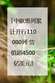中欧班列累计开行110000列 货值超4500亿美元