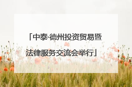 中泰·德州投资贸易暨法律服务交流会举行