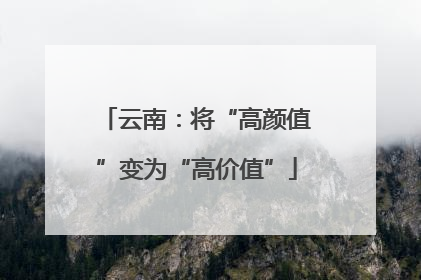 云南：将“高颜值”变为“高价值”