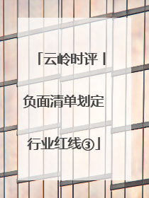 云岭时评丨负面清单划定行业红线③
