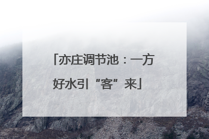 亦庄调节池：一方好水引“客”来