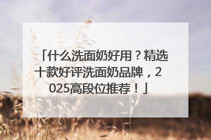 什么洗面奶好用？精选十款好评洗面奶品牌，2025高段位推荐！