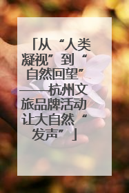 从“人类凝视”到“自然回望”——杭州文旅品牌活动让大自然“发声”