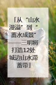 从“山水漫溢”到“蓄水成景”——三明将打造12处城边山水滞蓄带