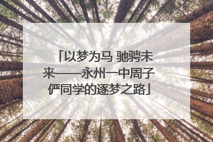 以梦为马 驰骋未来——永州一中周子俨同学的逐梦之路