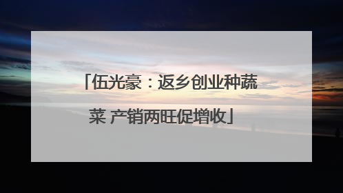伍光豪：返乡创业种蔬菜 产销两旺促增收