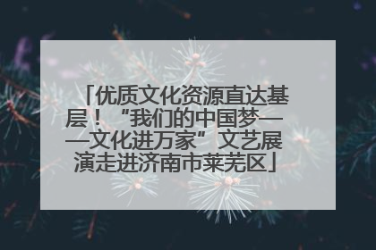 优质文化资源直达基层！“我们的中国梦——文化进万家”文艺展演走进济南市莱芜区