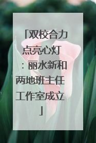 双校合力 点亮心灯：丽水新和两地班主任工作室成立