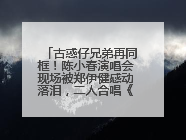 古惑仔兄弟再同框！陈小春演唱会现场被郑伊健感动落泪，二人合唱《一起冲一起闯》再现青春回忆