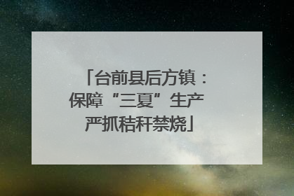 台前县后方镇：保障“三夏”生产 严抓秸秆禁烧