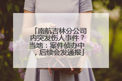 南航吉林分公司内突发伤人事件？当地：案件侦办中，后续会发通报