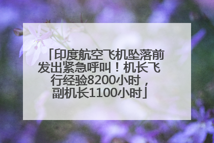 印度航空飞机坠落前发出紧急呼叫！机长飞行经验8200小时，副机长1100小时