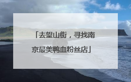 去望山街，寻找南京最美鸭血粉丝店
