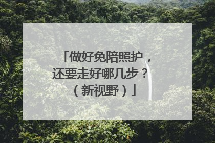做好免陪照护，还要走好哪几步？（新视野）