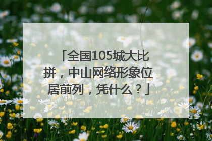 全国105城大比拼,中山网络形象位居前列,凭什么?