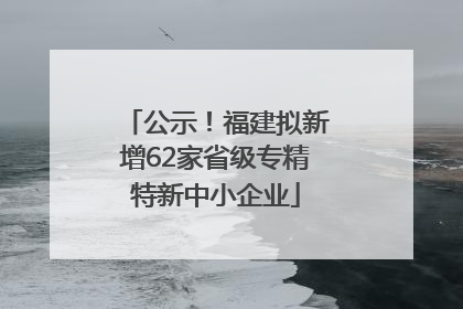公示！福建拟新增62家省级专精特新中小企业