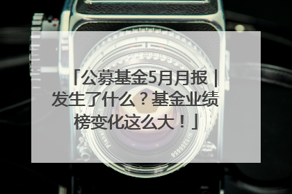 公募基金5月月报｜发生了什么？基金业绩榜变化这么大！