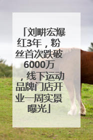 刘畊宏爆红3年，粉丝首次跌破6000万，线下运动品牌门店开业一周实景曝光