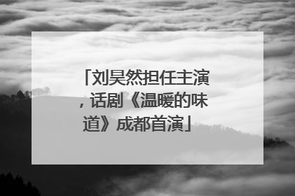刘昊然担任主演，话剧《温暖的味道》成都首演