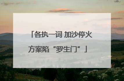 各执一词 加沙停火方案陷“罗生门”
